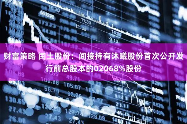 财富策略 闰土股份：间接持有沐曦股份首次公开发行前总股本的02068%股份